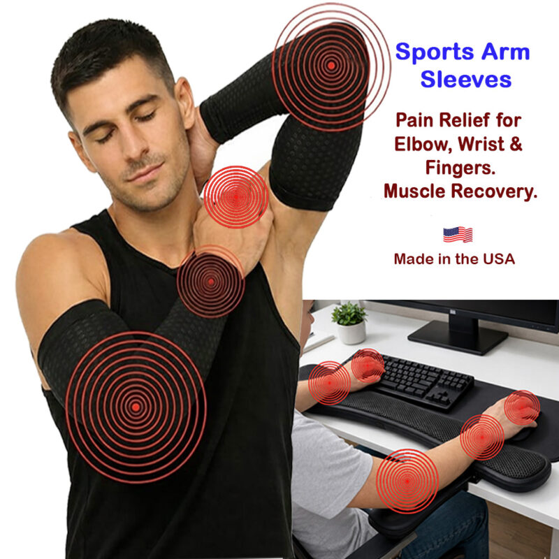UOG United One 5-in-All Wellness Sports Sleeves (Arm, Elbow, Wrist & Finger) – The World's First Award Winning at CES 2026! Black Diamond Carbon & Nano Siver Technology, Elbow, Wrist & Finger Pain Relief, Arm Support, Muscle Recovery & Microcirculation Boost | Enhances Arm Balance and Strength | Lightweight, Breathable Soft Compression | One-Size Fit. Made in the U.S.A. One Pair.