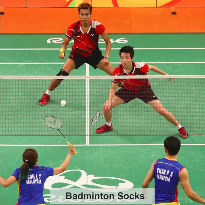 UOG (United One) Pro Badminton Socks – Muscle-Activating Athletic Socks with Arch Support, Boost Agility & Reaction Speed, for Indoor Sports, for men & women, Made in the U.S.A. (Badminton)